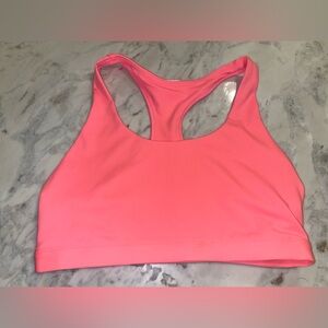 Like new Barbie pink sports top with criss cross pale pink backing
